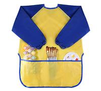 kuuqa, niños pequeños, bata impermeable, delantal de actividades artísticas con tres bolsillos. Bata para pintar, cocinar, apropiado para 2-4 años (No incluye pinturas y pinceles).