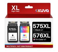 Kuva 575XL PG-575XL CL-576XL - Cartucho de tinta de repuesto para cartuchos Canon 575 576, alto rendimiento compatible con Canon PIXMA TS3550, TS3551, TR4750, TR4751,2
