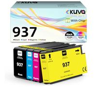 Kuva Cartuchos de tinta 937XL (con chip) compatibles con HP 937e 937XL para impresoras Officejet Pro 9110b 9720b 9130b 9720 9730 (4 unidades)