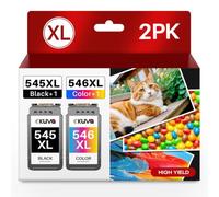 Kuva PG-545XL CL-546XL Cartuchos de Tinta Compatible con Canon 545 546 XL | para Canon TS3350 TS3150 TS3151 TS3450 TS3351 MG2550S MG2450 MG2950 TR4650 TR4550 TR4551 MX495