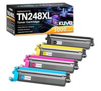 Kuva TN248 TN248XL Toner Compatible para Brother tn248 tn248xl para mfc-l8390cdw dcp-l3560cdw hl-l8240cdw hl-l3240cdw (1 Negro, 1 Cian, 1 Magenta, 1 Amarillo)