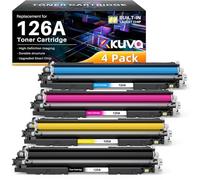 Kuva Toner 126A Compatible para HP 126A CE310A CE311A CE312A CE313A para HP LaserJet CP1025nw CP1025 Color LaserJet Pro 100 Color MFP M175A M176n M175nw M177fw M275 (Negro, Cian, Amarillo, Magenta)