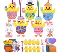 Kuvarix 12 unidades de manualidades de Pascua para niños, juego de manualidades de EVA para niños, manualidades creativas de Pascua, pollitos de Pascua, conejo, decoración de Pascua, manualidades para