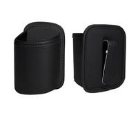 Kuvarix 2 Piezas Portavasos Coche Cuero, Portavasos Auto para Puerta Clip on, Multifuncional Organizador de Coche de Cuero PU con Clip para Botellas, Accesorios Pequeños(Negro)