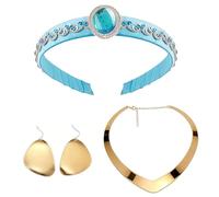 Kuvarix 3 PCS Accesorios para Disfraz de Princesa árabe, Disfraz Jasmine Mujer Diademas de Prince-sa Árabe, de Collar Pendiente para Cosplay, Carnaval, Fiesta Temática, Mascarada