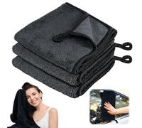 Kuvarix 3 Piezas Shiny Bath Paño Microfibra, Drying Towel Shiny Bath Wipes, 40 x 60 cm Paños de Microfibra XXL para Cabina de Ducha, Coche, Hogar(Gris)