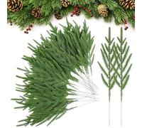 Kuvarix 30pcs Ramas de Pino Artificial de Navidad, Ra-mas Arbol de Navidad Plástico 37cm, Ramas de Abeto Artificiales Decorativas