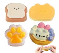 Kuvarix 4 Piezas Squishy Juguetes, Pelota Antiestres Juguete, Squishy Stress Ball Kit para aliviar el estrés Sensory Play Fidget Regalos para Aliviar la Ansiedad, Pequeños Obsequios para Niños