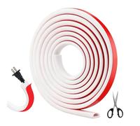Kuvarix Canaleta Cables Pared Adhesivo 4 Metros, Canaletas para Cables de PVC Blando con 1 Tijera, Cubierta Semicircular, para Suelo, Techo, Pared de TV y Lámpara de Techo (Blanco)