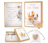 Kuvarix Regalo De Bautizo Para Niña Y Niño, Set Con Caja De Regalo De Papel Kraft, Tarjetas De Felicitación, Tubos De Ensayo Y Bolsita De Yute, Opción Ideal Para Celebraciones De Bautizo