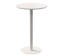 KUviez Mesa de bistró, Mesa Alta para Comedor, Mesa Redonda para cócteles con Base de Metal, mesas versátiles para el hogar, Bar, bistró, Comedor y Cocina, Color Blanco