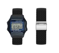 KUWAI Pulsera para Casio F-91W|F-91WG, pulsera trenzada de nailon con Casio F-91W|F-91WG de acero inoxidable, correa de repuesto ajustable para Casio F-91W|F-91WG ArmBand