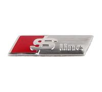 KUWAYO For A4L A6L A3 A4 A5 A6 A7 A8 Q3 Sline Q5 RS3 RS5 S3 S4 S5 Audi B8 B9 insignia interior de aluminio pegatina for volante de coche placa de identificación(B Silver Glossy)