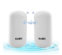 KuWFi 450mbps Puente inalámbrico al Aire Libre Punto a Punto WiFi Puente CPE Kit Interior y Exterior repetidor WLAN 5,8 GHz 1 km a 2 km de Distancia 24v PoE Adapter (2 Paquetes)
