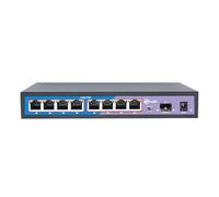 KuWFi HG0801-P Switch Ethernet 2.5 Gigabit 8 puertos POE, 1 puerto SFP 10G, 60Gbps, Plug & Play, montaje de escritorio o en pared, ideal para monitoreo IP/AP WiFi, oficina, escuela, hospital