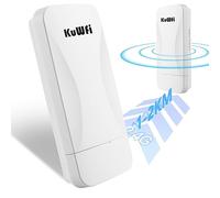 KuWFi Punto de Acceso inalámbrico 300mbps, Punto de Acceso WiFi Exterior, Aire Libre para Extensor WiFi Remoto, Puente WiFi Punto a Punto con 2 Puertos ethernet, Distancia de 1-2 kilómetro