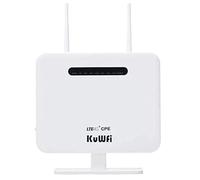 KuWFi Router 4g SIM, Router 4G LTE WiFi 300Mbps con 2 Antenas，Ethernet LAN/WAN，Comparte hasta 32 usuarios WiFi，Modem 4G Support Trabajar con Movistar/Orange/Yoigo/Vodafone Tarjeta SIM