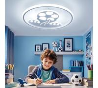 Kuwork Lampara Techo Infantil: Plafon LED Techo 32W con Mando a Distancia - Futbol Luces 3000K-6000K Regulable con Luz Nocturna y Temporizador para Habitación Niños y Dormitorio Juvenil, Ø30CM