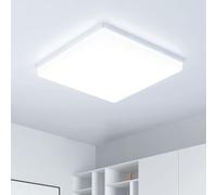 Kuwork Lampara Techo LED 48W: 30CM Plafon LED Techo 6500K, 4800LM Plafon Superficie Panel LED para Dormitorio Cocina Pasillo Baño Sala, Blanco, Cuadrado