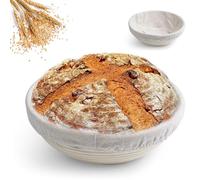 KUWUNG Banetones para Pan, Cesta de Fermentación de Pan Redonda, Banneton para Pans de Ratán Natural, para Entusiastas Repostería y Principiantes (10 pulgadas (25 x 8,5 cm))