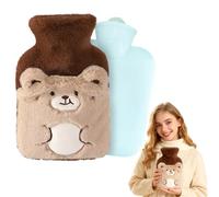KUWUNG bolsa de agua caliente 400ml, pequeña bolsa agua caliente peluche Con Bolsillo Tipo, No hay fugas hot water bottle, bolsas agua caliente para niños y adultos (500ml)