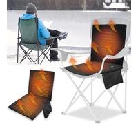 KUWUNG Cojín de Asiento Portátil con Calefacción, USB, Plegable, Ajustable en Temperatura, con Respaldo para Oficina y Camping