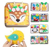 KUWUNG Libro Montessori de Tela Suave para Bebés, Quiet Book 3D con Fieltro, Juguete Educativo a Partir de 1 año