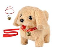 KUWUNG Perro Juguete Que Anda y Ladra, Perro Interactivo Peluche con Correa y Campana,Perrito Juguete Ladra y Anda, Perrito Juguete Peluche para 3 4 5 6 7 8 Años Niñas y Niños Regalo (Labrador)