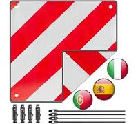 KUWUNG Placa v20 Homologada para Italia,España, Señal Reflectante de Advertencia Rojo y Blanco para Autocaravana, Caravana, Portabicicletas, Portabicicletas (50 x 50 cm)