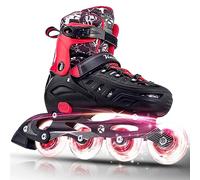 Kuxuan Skates Patines en línea para niños, Ajustables, Divertidas, para niñas, niños, Mujeres, Principiantes en Exterior e Interior