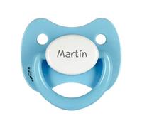 Kuxulu - Chupetes Personalizados con Nombre para Bebes - Tetinas de Silicona para Recién Nacidos - Tetina 6/36 Meses Color Celeste