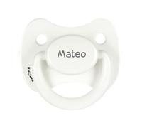 Kuxulu - Chupetes Personalizados con Nombre para Bebes - Tetinas de Silicona para Recién Nacidos - Tetina 6/36 Meses Color Blanco