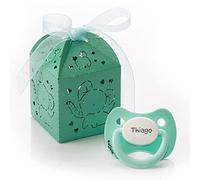 Kuxulu - Chupetes Personalizados para Bebes con Nombre - Tetina de Silicona Libre de BPA con Caja para Regalo - Tetina 0/6 Meses Color Verde Agua