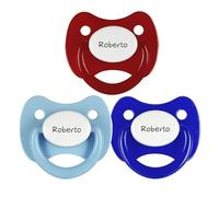 Kuxulu - Pack Chupetes Personalizados con Nombre para Bebes - Tetinas de Silicona para bebes - Tetina 6/36 Meses Modelo Granate