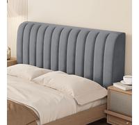 KUYATE Funda De Cabecera para Cama De Gama Alta para Individual Doble Tamaño King, Elástica Felpa Corta Cubierta Cabecera Tapizada/Cuero/Madera/Hierro Cabecero Protector Fundas(150CM,Dark Gray)