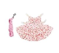 KUYCCSTRESI Conjunto de arnés y Correa for Conejos, Equipo Ajustable for pasear Mascotas y Explorar el Exterior de Forma Segura.(Pink1,S 0.5-1.0kg)