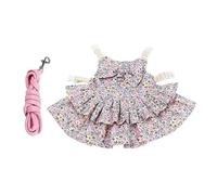 KUYCCSTRESI Conjunto de arnés y Correa for Conejos, Equipo Ajustable for pasear Mascotas y Explorar el Exterior de Forma Segura.(Pink,S 0.5-1.0kg)