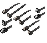 KUYiA Cables SATA 3 (5 Pack), 7 Pin 35CM Recto a 90 Grados Ángulo Recto Cable Datos con Pestillo de Bloqueo y Conector tipo L, Velocidad 6 Gbps para HDD SSD Controlador CD, hasta Serial ATA/ 600