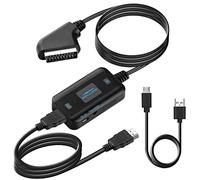 KUYIA Convertidor de euroconector a HDMI, Adaptador de Audio de Video Full HD 720P / 1080P, Adaptador SCART en Salida HDMI para HDTV Monitor Proyector STB VHS Xbox PS3 Reproductor de DVD BLU-Ray