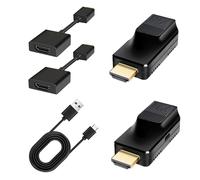 KUYIA Repetidor HDMI de 60 m/196 pies, 1080P a 60 Hz, convertidor RJ45 a HDMI, cable OFC de Cat5e, Cat6, Cat7, compatible con PS4/DVD/TV Box con cable de extensión HD