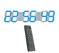 KUYNMCS Reloj De Pared Digital LED De 27 Pulgadas, con Atenuación Automática, Alarma, Calendario, Termómetro, Ideal For Gimnasios Industriales Y Naves Industriales, con Control Remoto.(Blue)