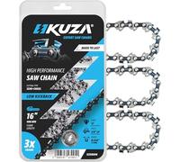 KUZA - Cadena de motosierra de 16 pulgadas de paso LP de 3/8 pulgadas, calibre de 50 pulgadas, 57 eslabones de transmisión, fácil de instalar, altamente duradera, acero alemán, bajo retroceso para