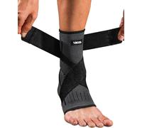 Kuzimua 2 tobilleras ajustables y tobilleras, vendaje para el tobillo y tobillera para fascitis plantar, tendón de Aquiles, deporte, ortopédico, universal izquierda/derecha (2 negras, L)