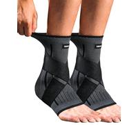 Kuzimua Tobillera Deportiva Ajustable con Soporte y Compresión - Para Fútbol, Running y Recuperación de Esguinces - Transpirable con Soporte Moderado - Material de Neopreno (2x Negro, M)