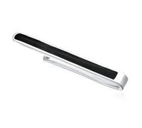 Kuzzoi Alfiler de corbata con esmalte negro (4,5 mm) para corbatas normales de hombre de plata de ley 925, accesorio para hombres