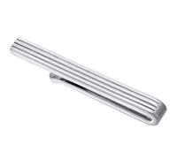 Kuzzoi Alfiler de corbata para hombre con estructura acanalada, clip de corbata (5 mm) pulido para corbatas normales, joyas de corbatas para hombres en un look casual, standard, Plata de, sin gema