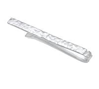 Kuzzoi Alfiler de corbata para hombre con textura artística, pasador de corbata (3,5 mm) pulido para corbatas normales, plata de ley 925, joya de corbata para hombres con aspecto martillado