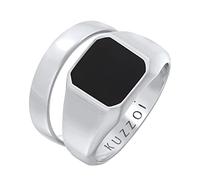 Kuzzoi Anillo de plata de ley 925, 2 anillos de plata de ley 925, 2 anillos de plata para hombre, anillo para hombre