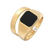 Kuzzoi Anillo de plata de ley 925, 2 anillos de plata de ley 925 para hombre, anillo de oro para hombre, tamaño 60-66, 0606751022