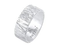 Kuzzoi - Anillo de plata de ley 925 martillado, diseño texturizado, 9 mm de ancho, anillo de plata 925, anillo para hombre, talla de anillo 60-66, 0604922121, 64, Plata de ley